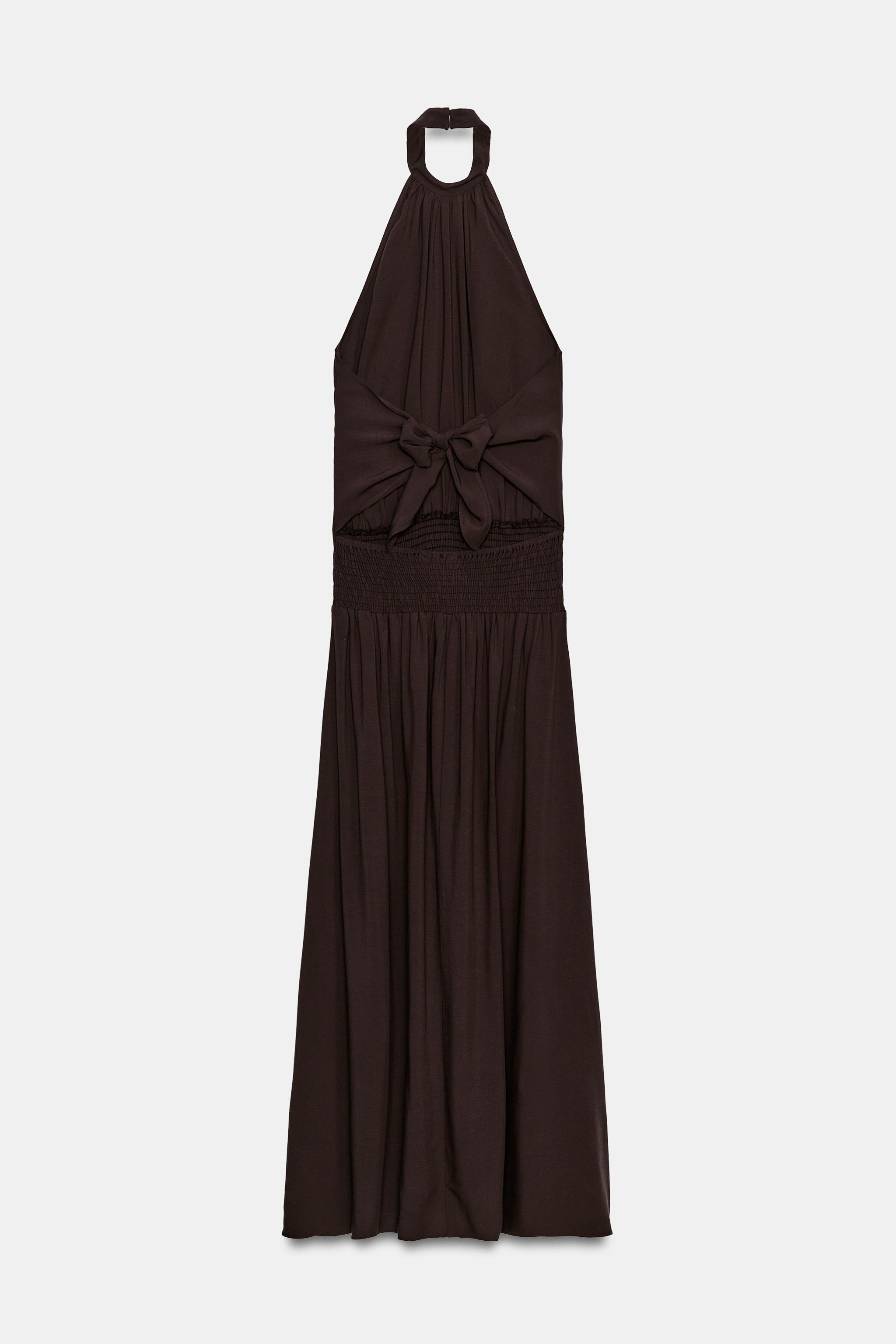BEADED HALTER DRESS